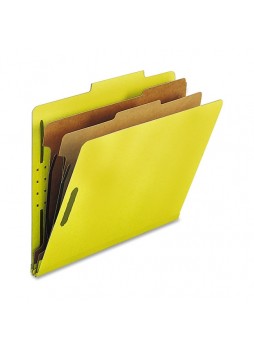 Nature Saver Classification Folder, NATSP17209, Yellow, Letter size, 2 fastener capacity, 2 dividers, Box of 10